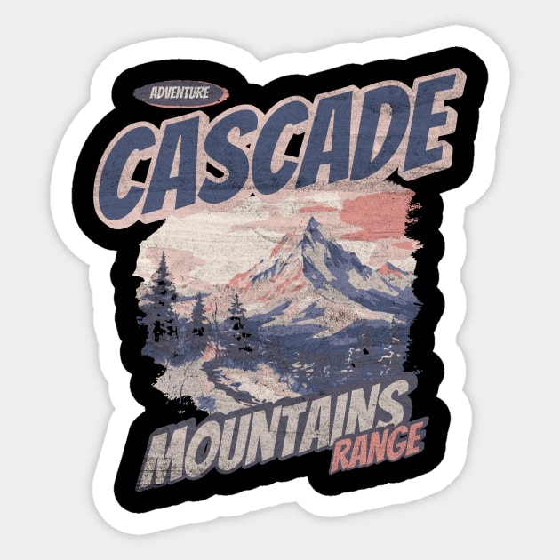 Cascade Mountains Graphic , North Cascades Hiking , Camping Lover Gift, Vacation Holiday Forest  for him her woman Sticker by Snoe